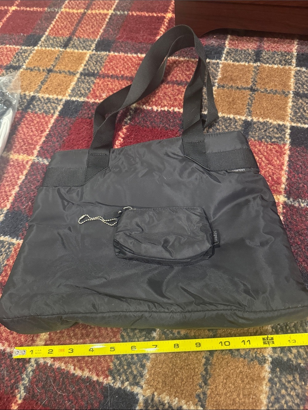 2 piece Black Nylon Tote Bag with Removable Pouch by esprit - Picture 1 of 6